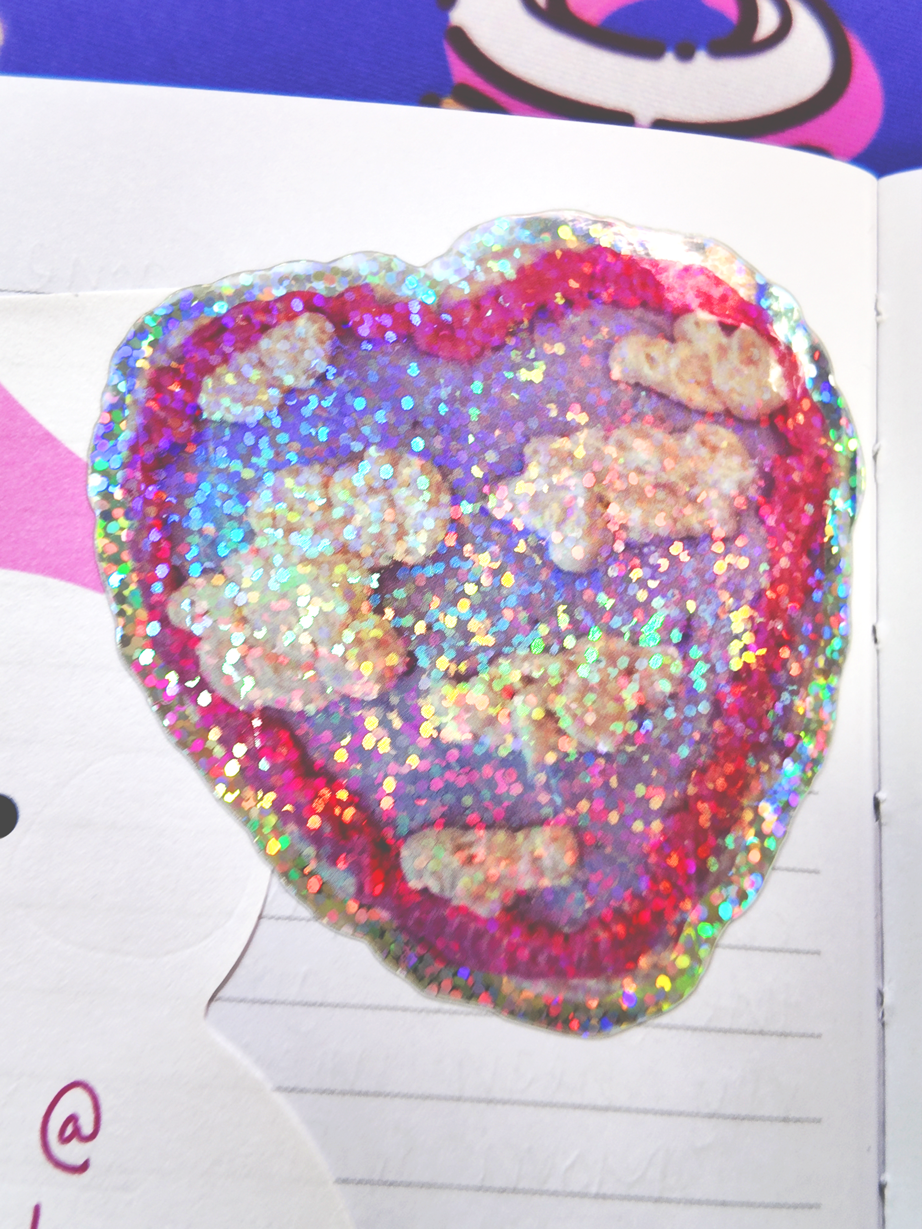 Glitter Heart Cloud Cake Sticker