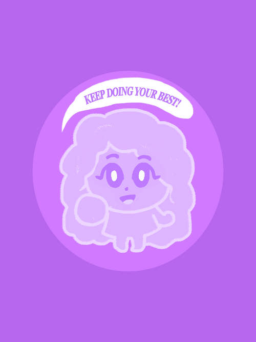 "Keep Doing Your Best" Ghost Girl Sticker