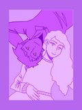 Ghost Lovers Laying Art Print Postcard