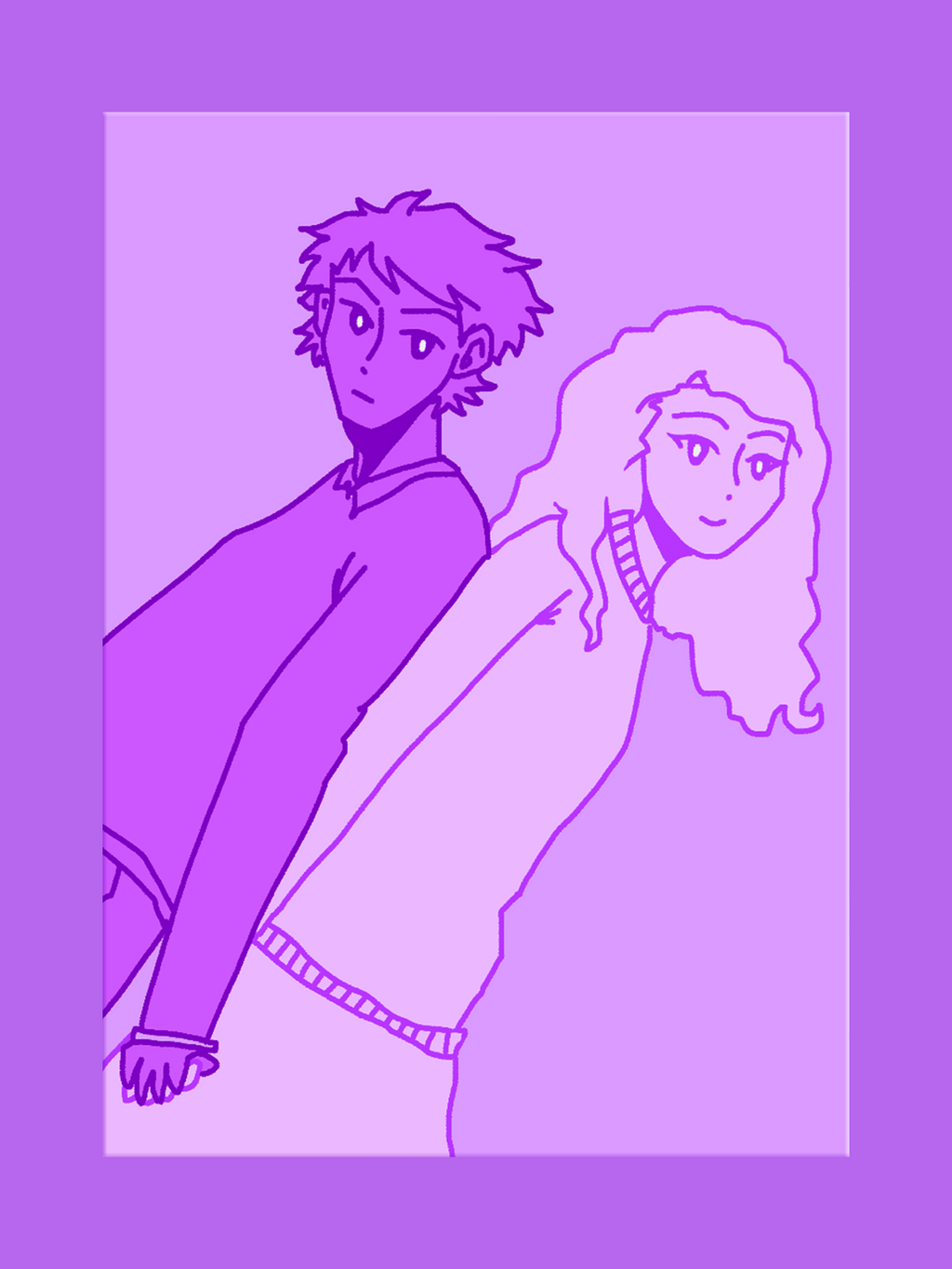 Ghost Lovers Art Print Postcard