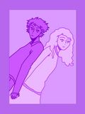 Ghost Lovers Art Print Postcard