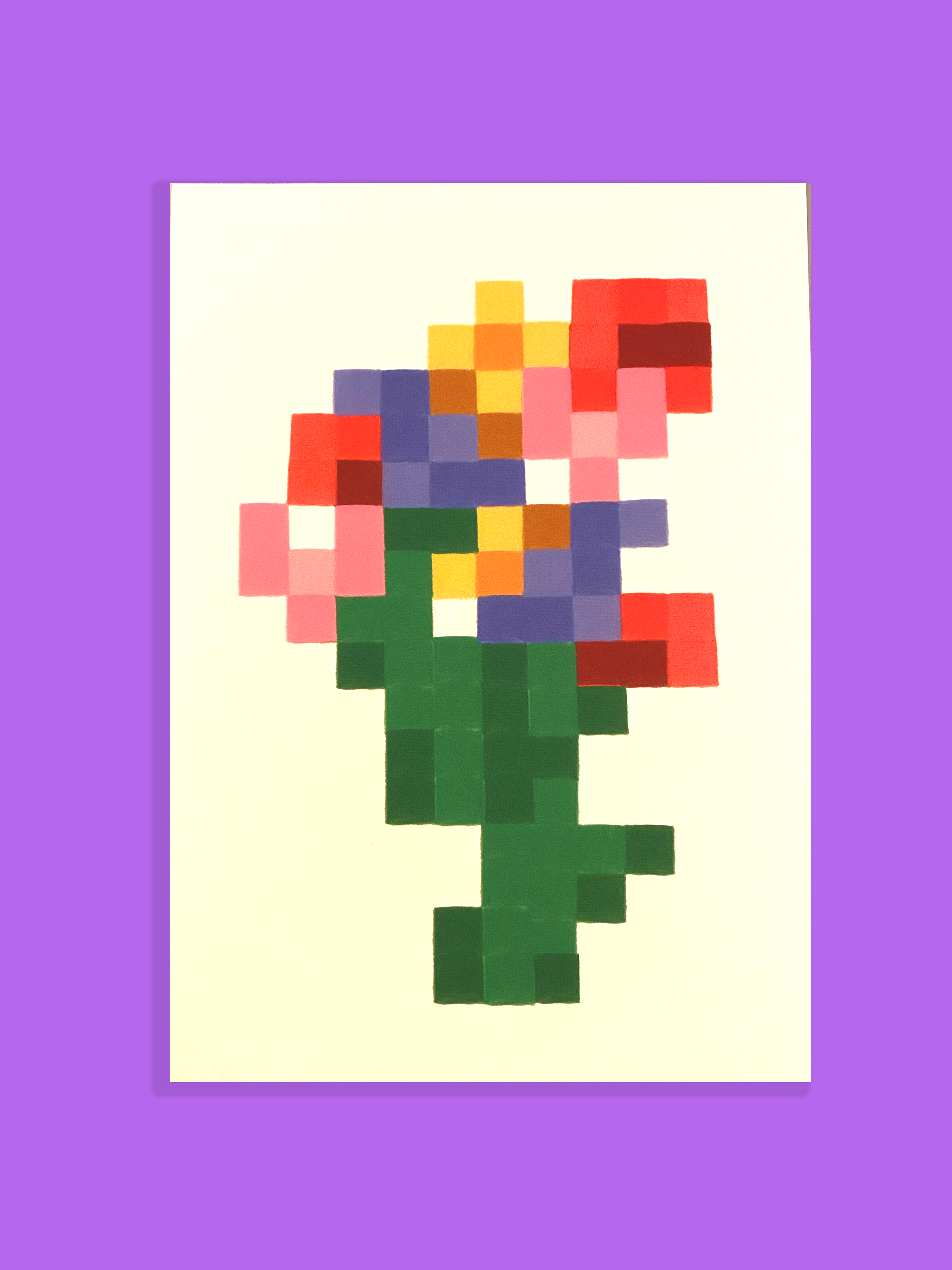 Pixel Bouquet Postcard